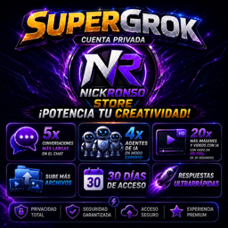 Imagen de Supergrok 1 MES cuenta privada