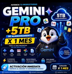Imagen de GEMINI PRO + 5TB DE ALAMACENAMIENTO X 1 MES