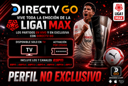 Imagen de DIRECTV GO PERFIL X 1 MES! + LIGA 1 MAX NO EXCLUSIVO