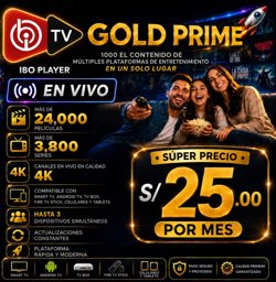 Imagen de IBO PLAYER x GOLD PRIME  x 1 MES x 1 DISP